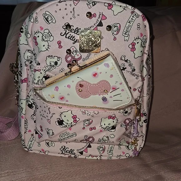 Hello Kitty Pink Backpack and Wallet - Picture 1 of 16